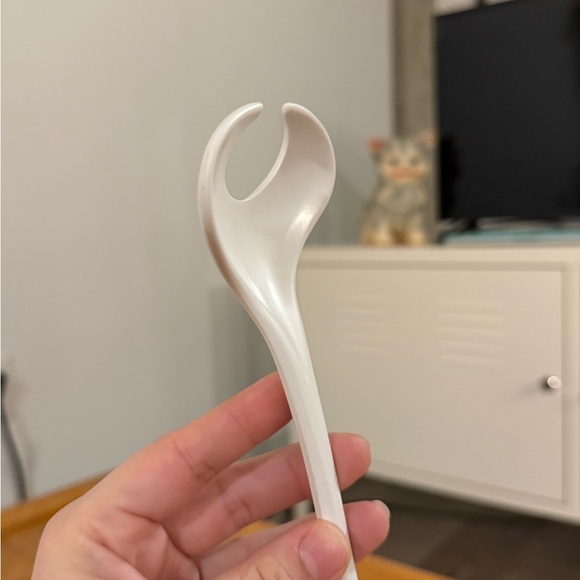 White Salad Fork Vintage Made in Denmark 1 of 2 Rösti Mepal Melamine Mixing Set - Picture 6 of 16